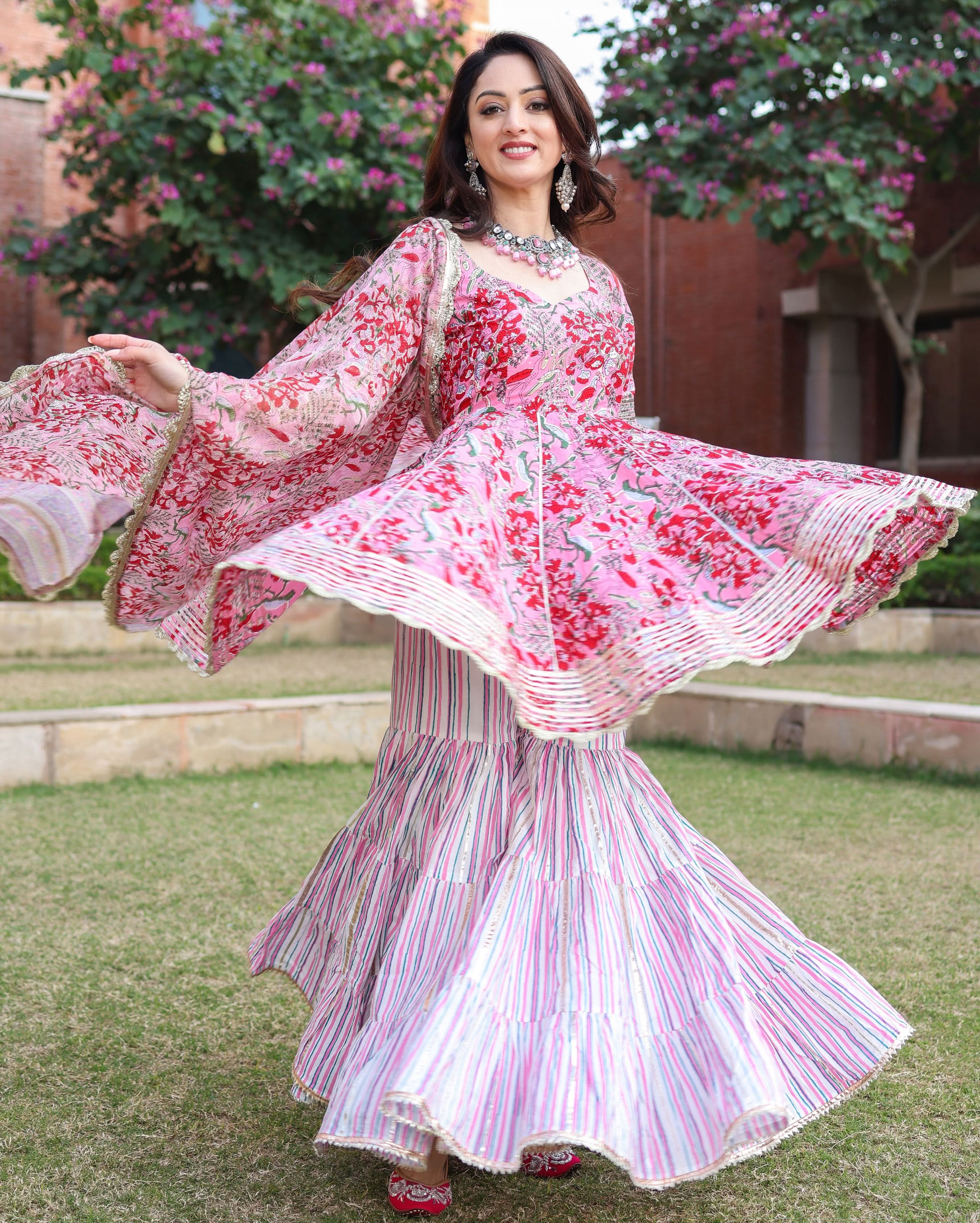 Tickled Pink Handblock Sharara Set - Image 9