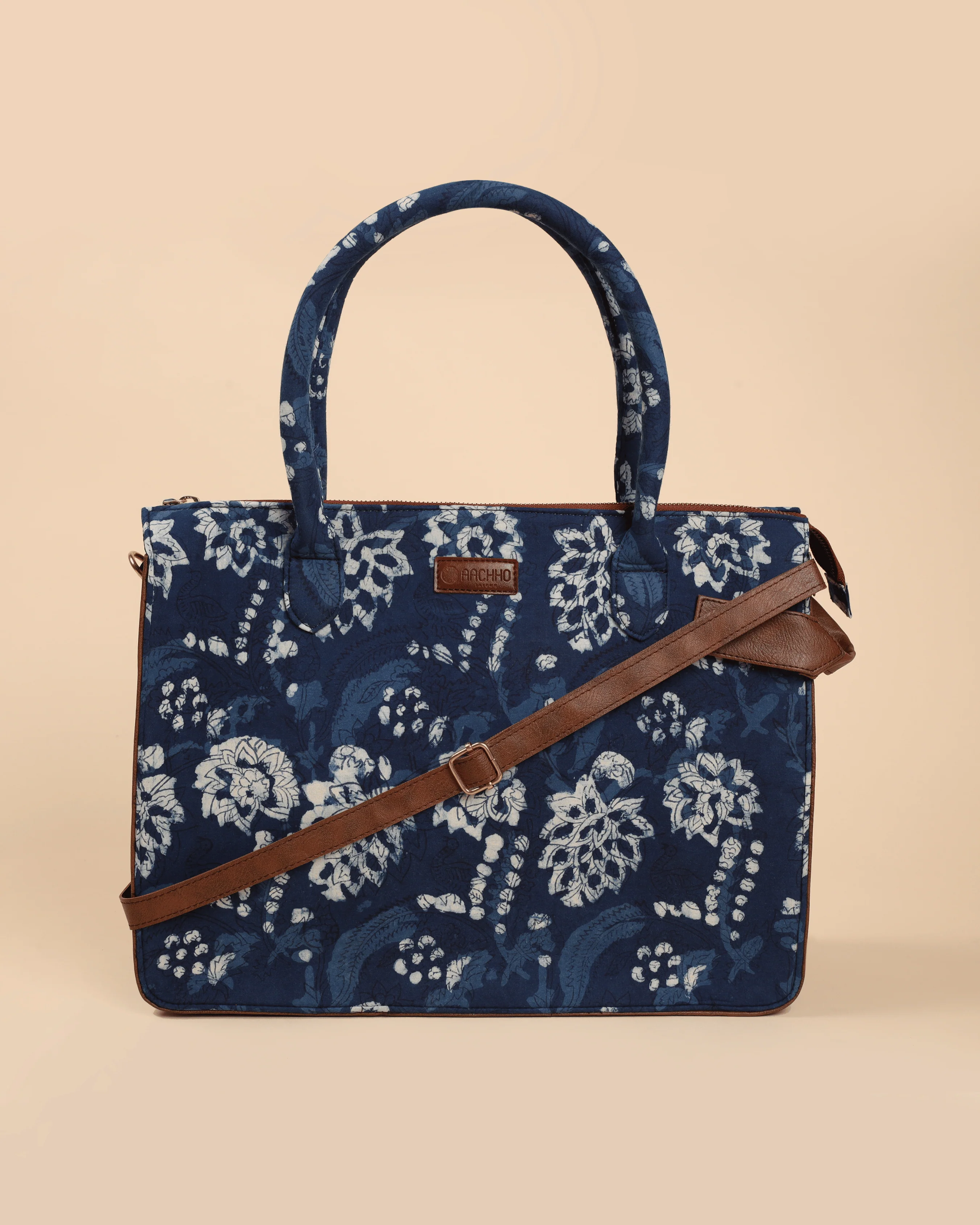 Tidal Blue Handblock Shoulder Bag - Image 5