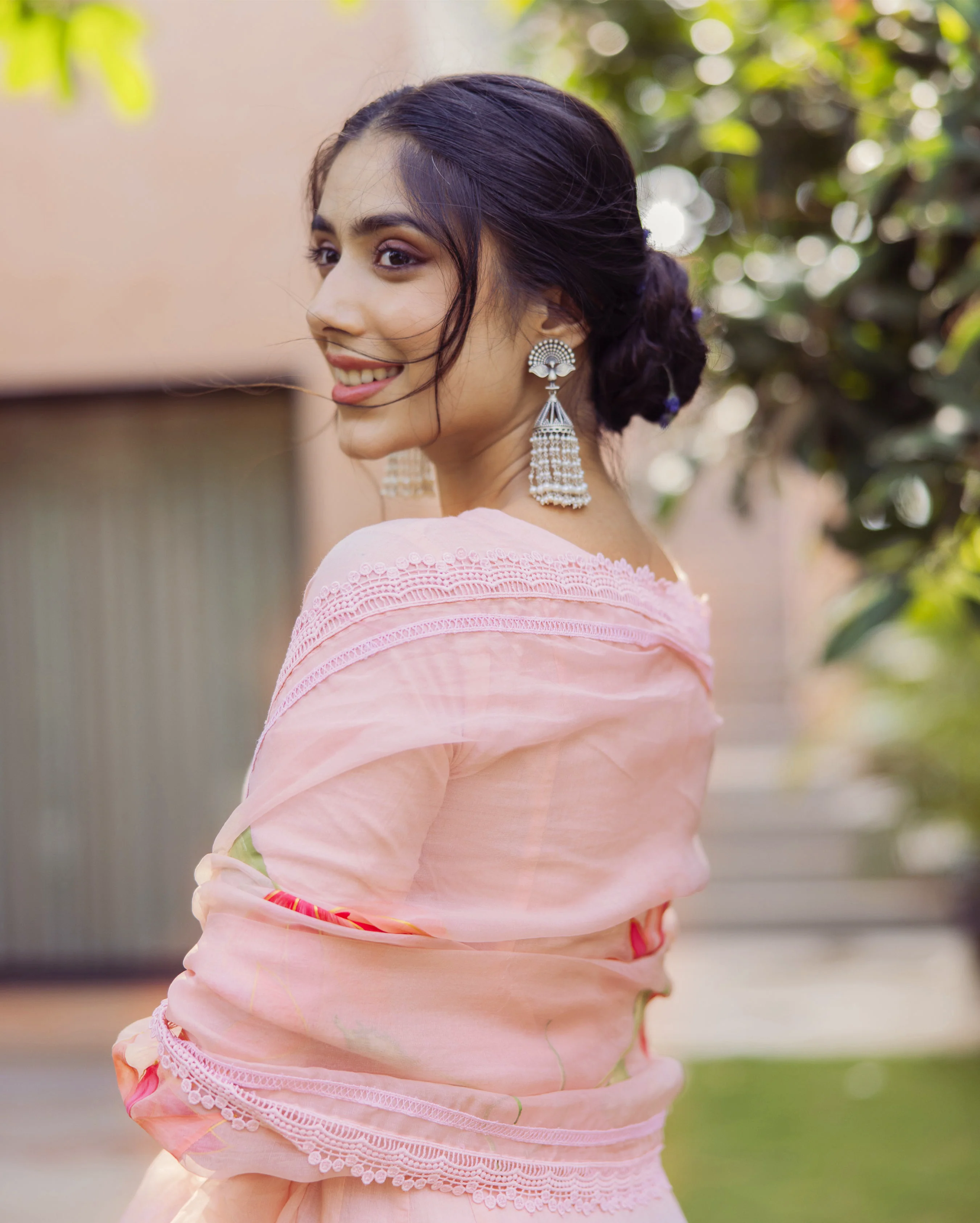 Tide Pink Handpainted Cotton Suit Set - Image 6