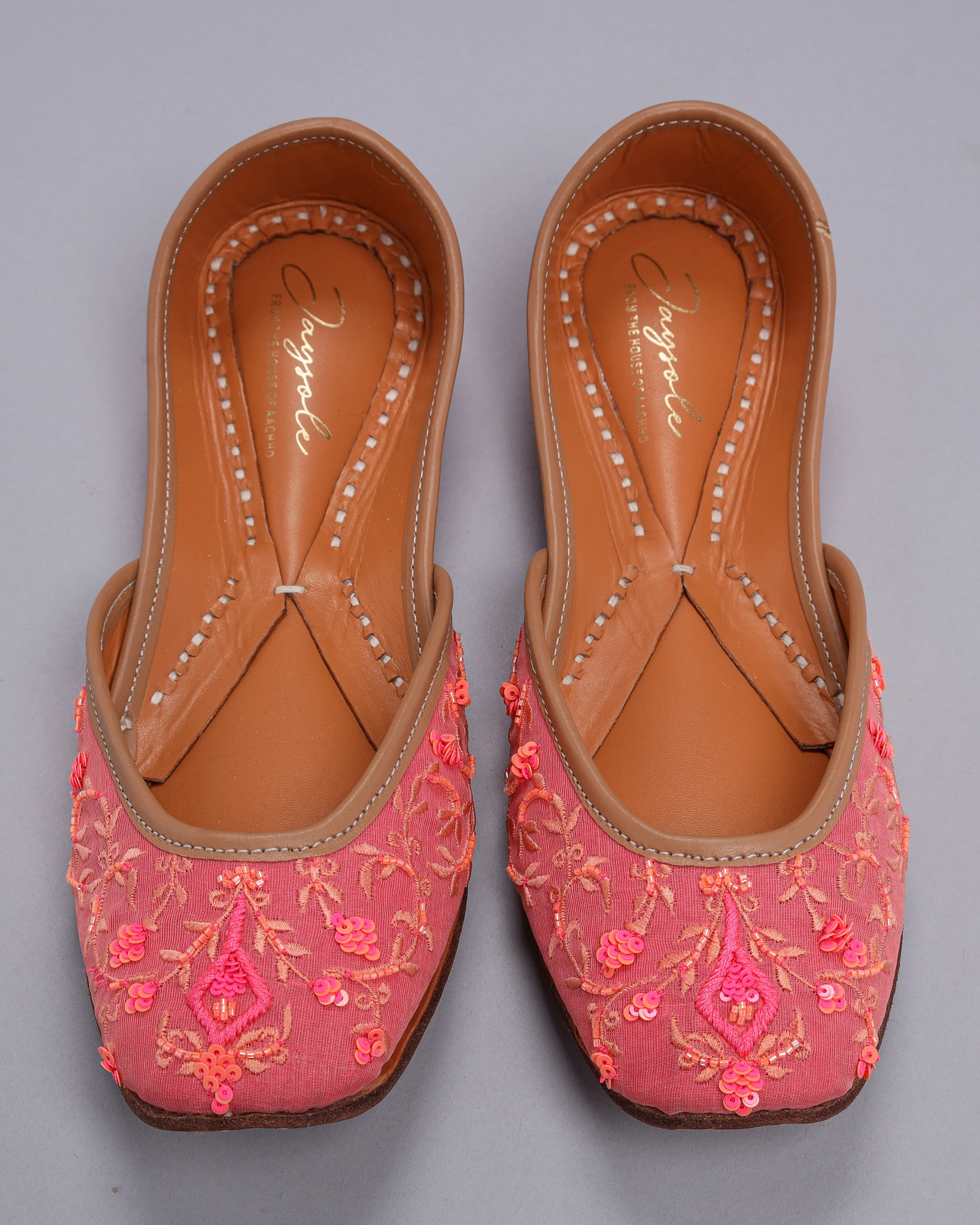 Tinsel Pink Handcrafted Jutti