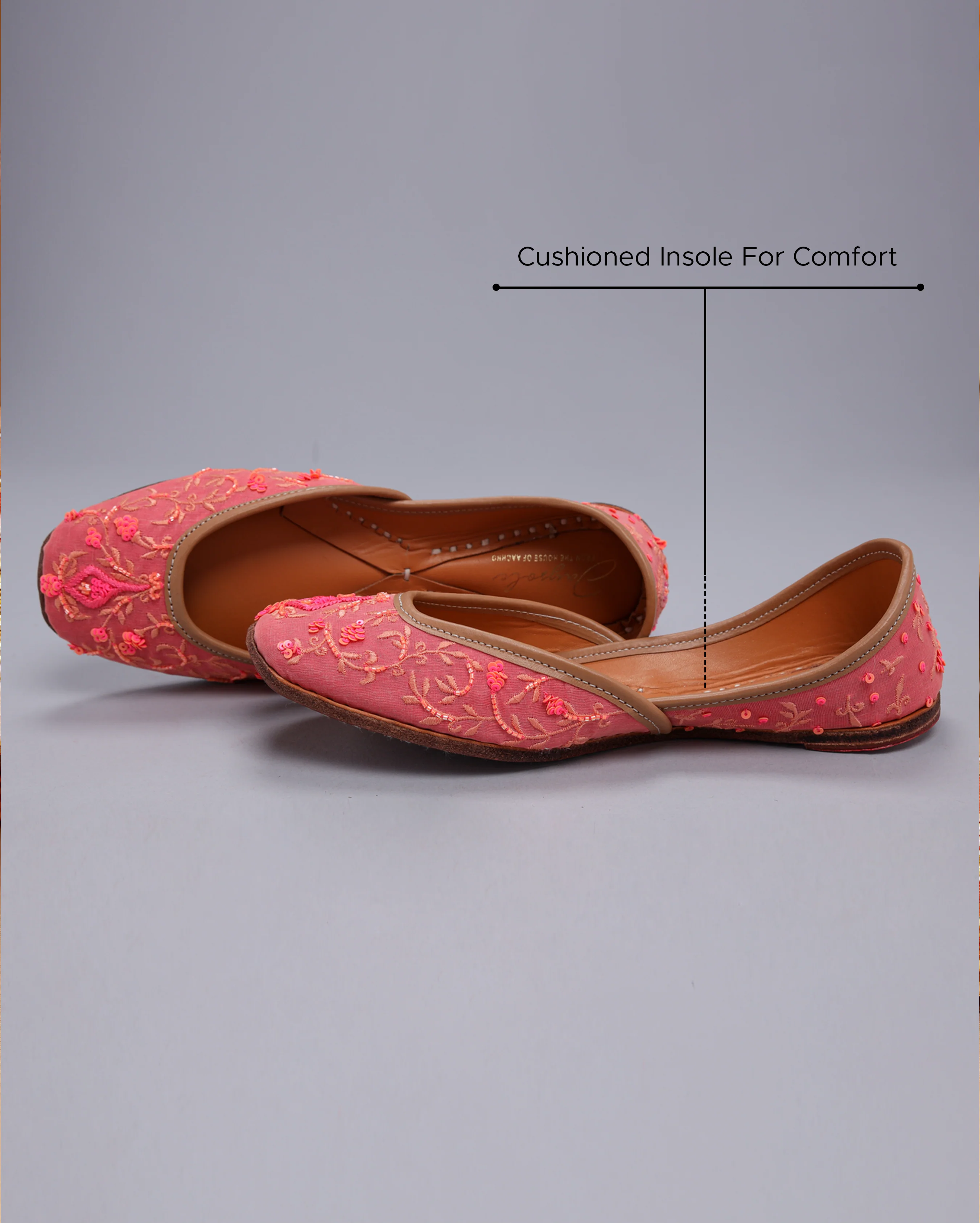 Tinsel Pink Handcrafted Jutti - Image 3