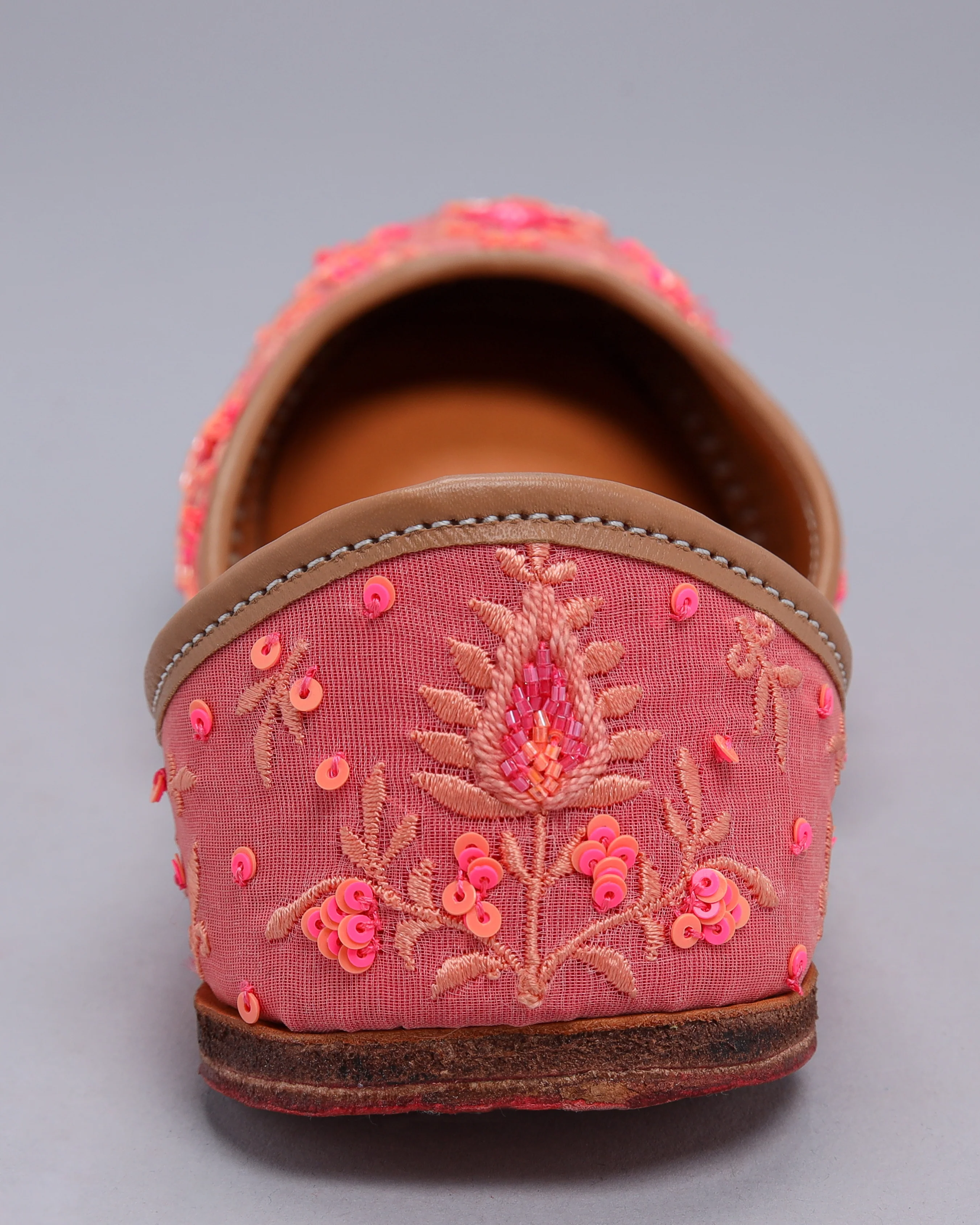 Tinsel Pink Handcrafted Jutti - Image 6