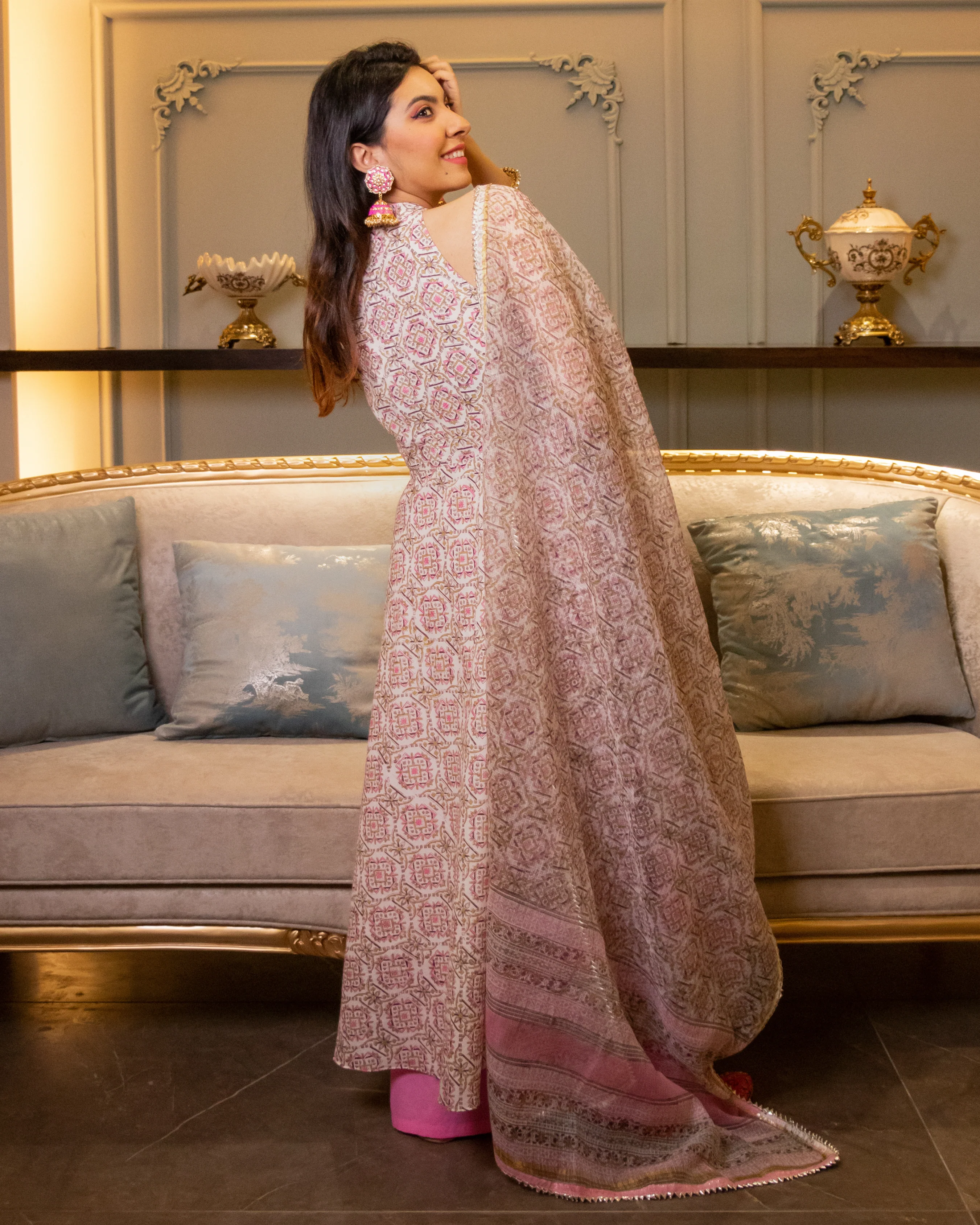 Tisha Handblock Doriya Suit Set - Image 3