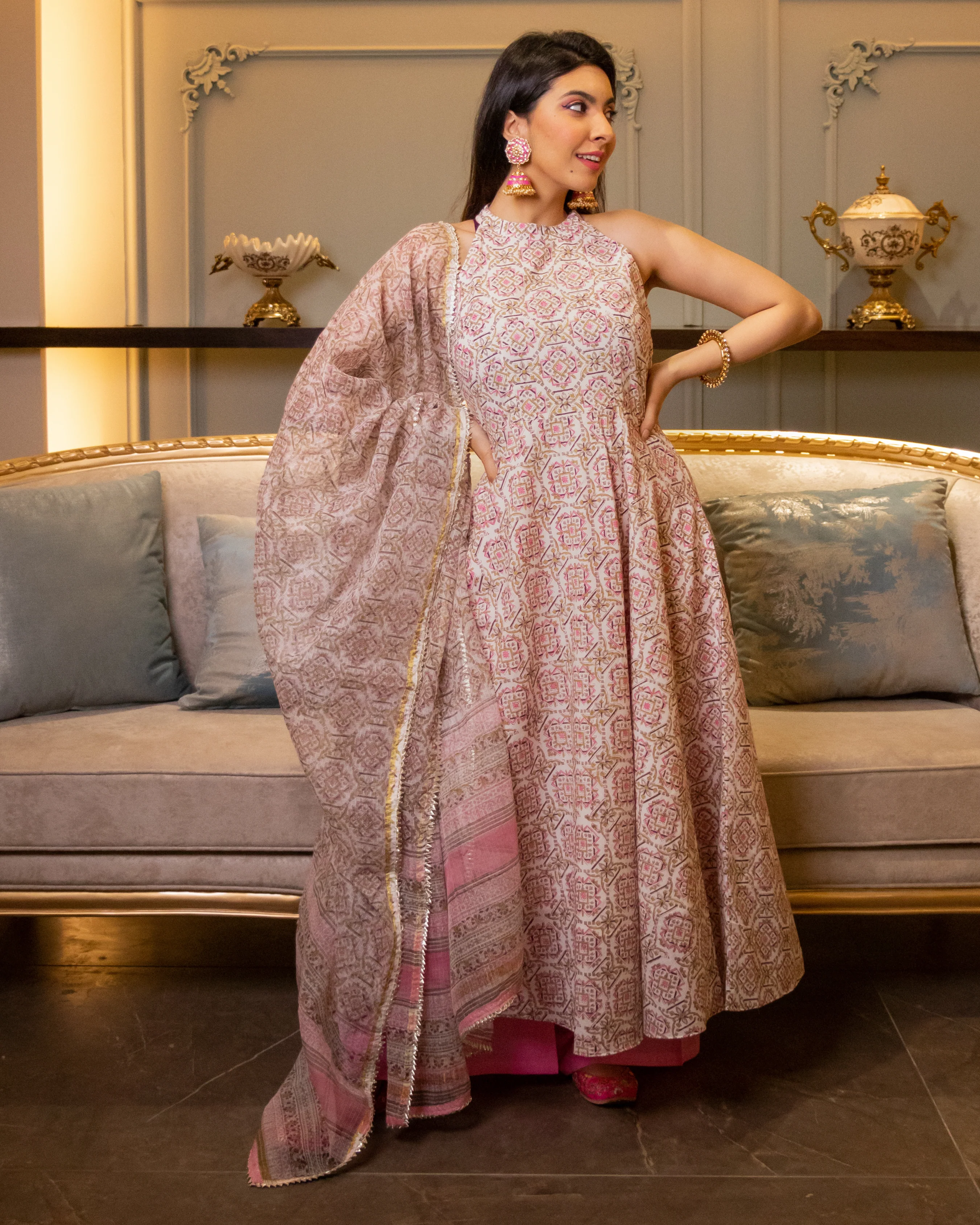 Tisha Handblock Doriya Suit Set - Image 4