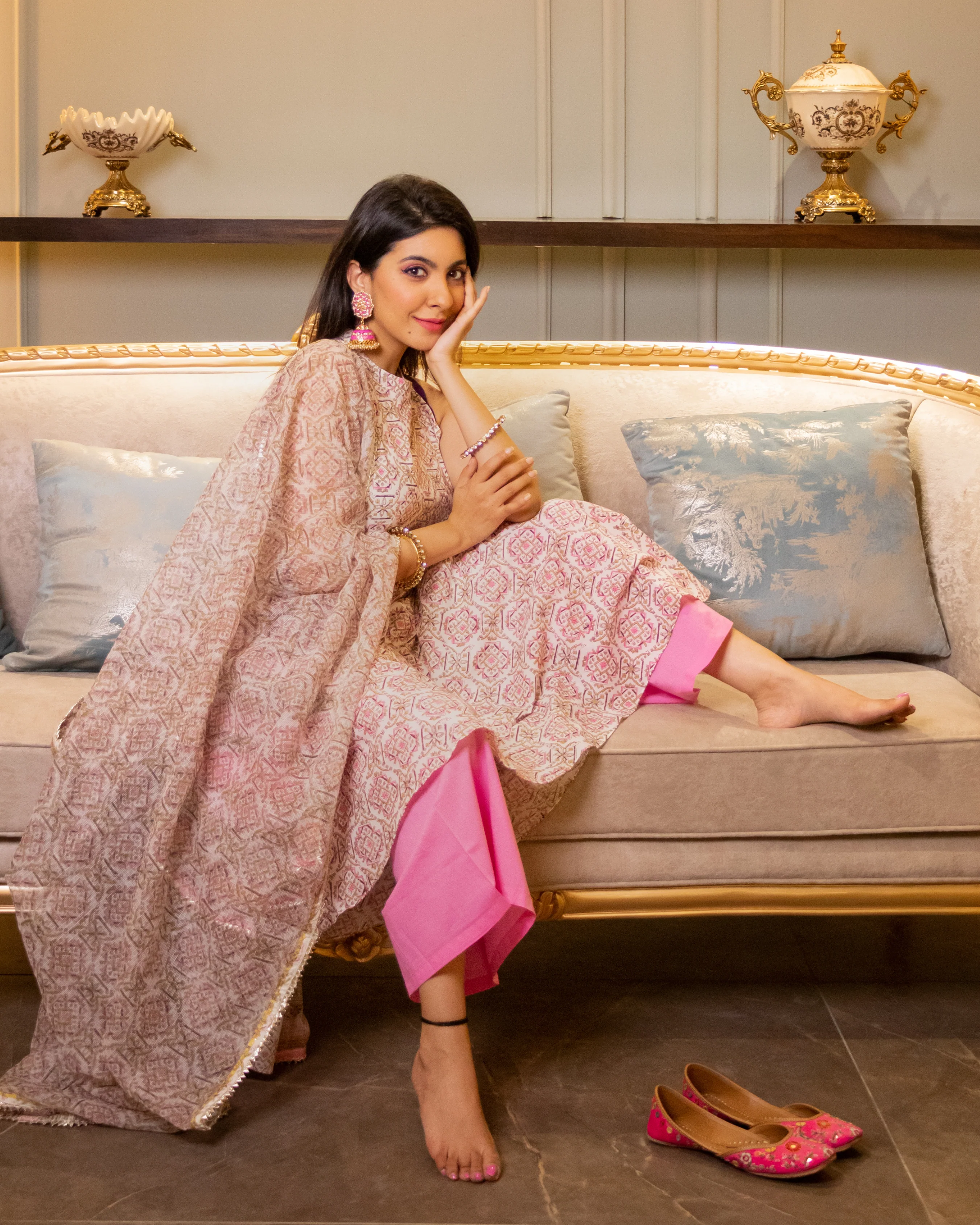 Tisha Handblock Doriya Suit Set - Image 7