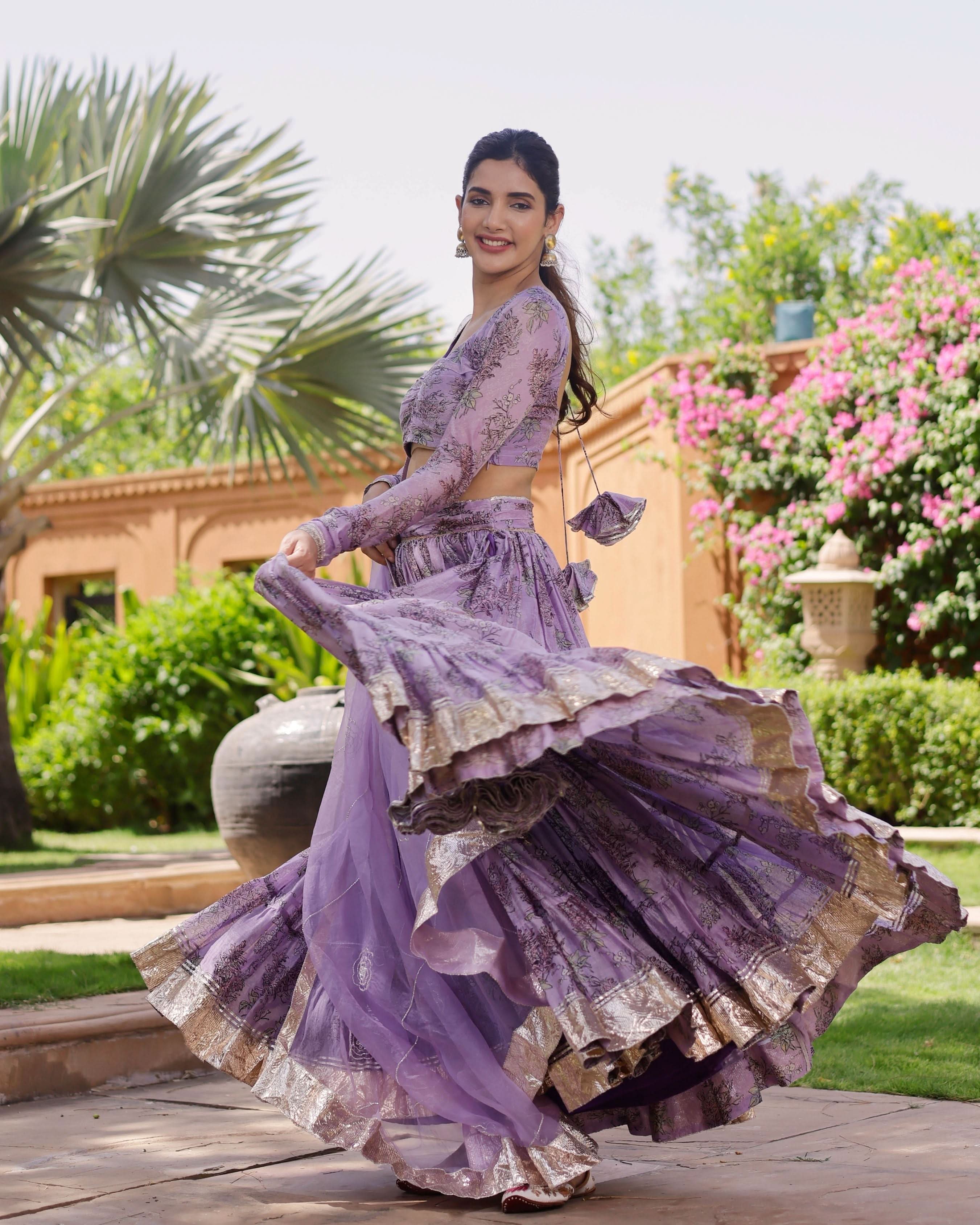 Velini Chanderi Lehenga Set - Image 4
