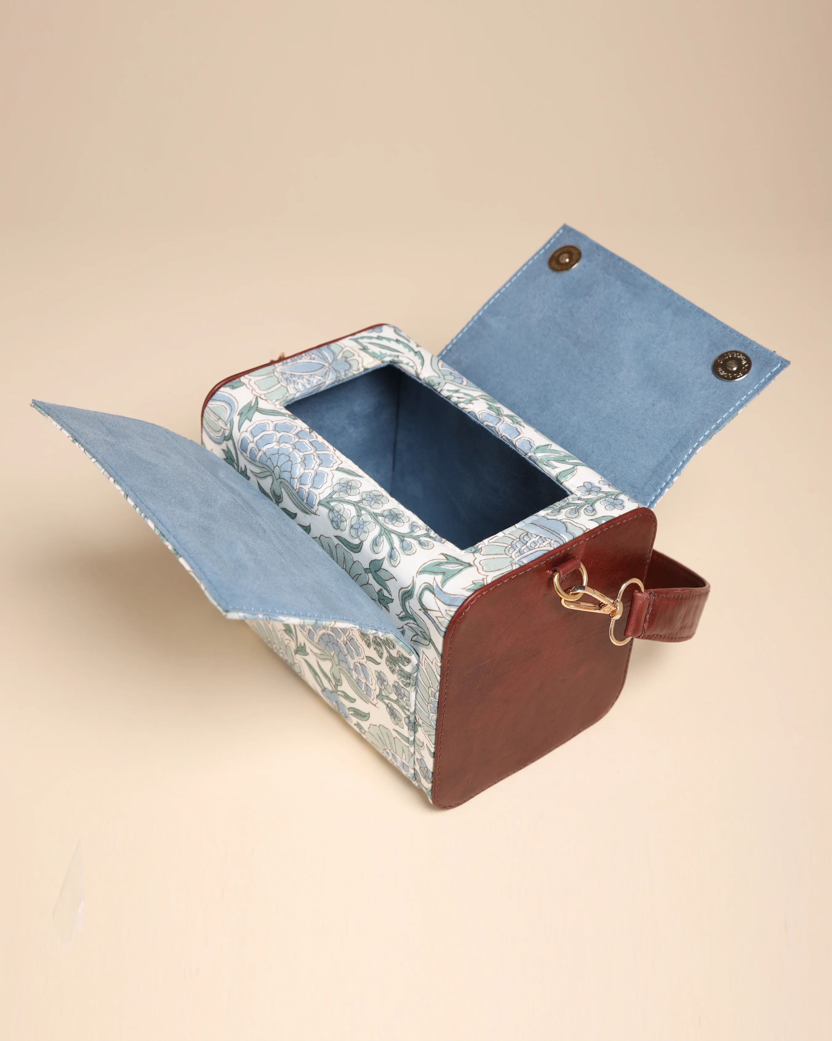 Veronica Cotton Block Printed Satchel Bag - Image 2
