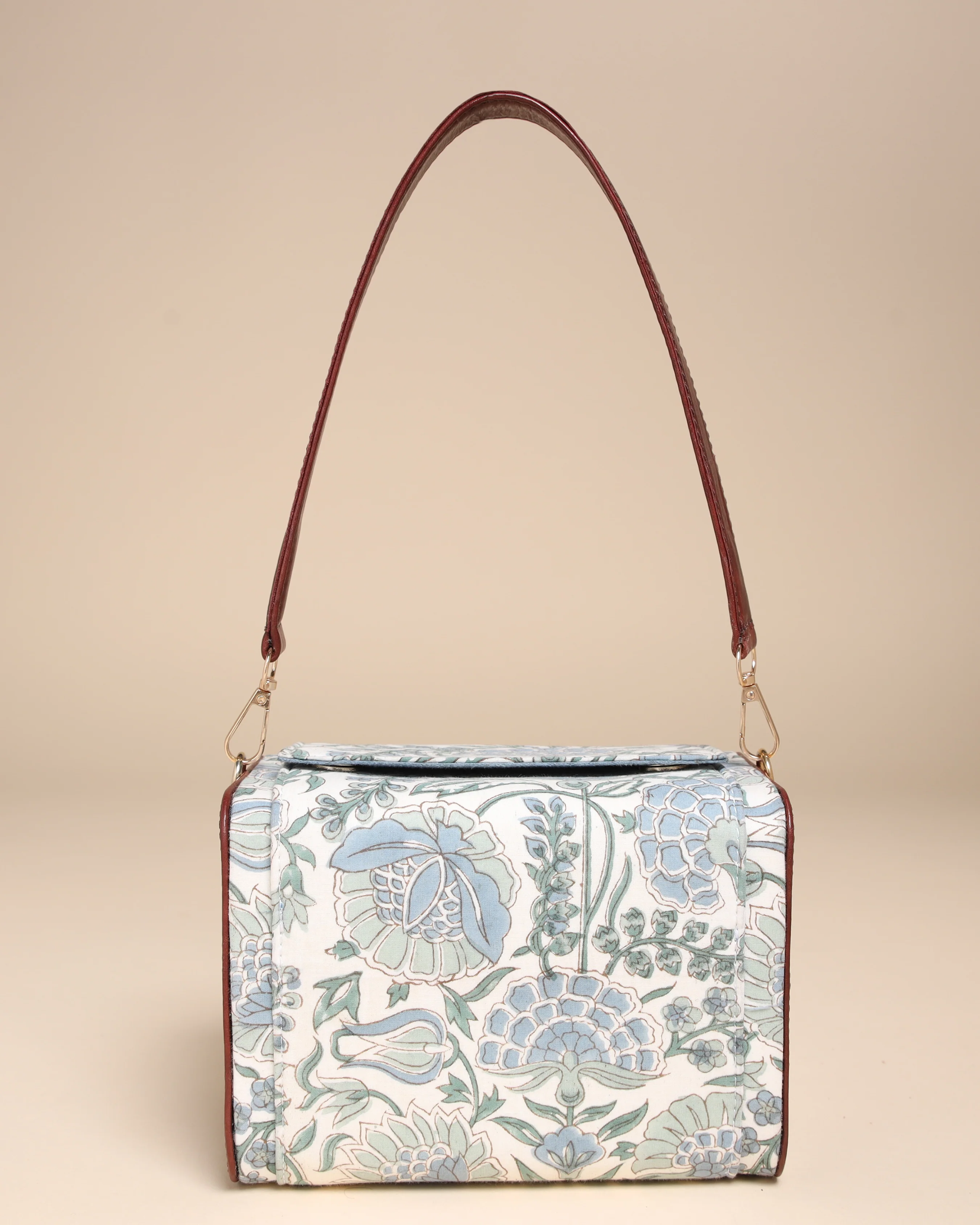 Veronica Cotton Block Printed Satchel Bag - Image 3