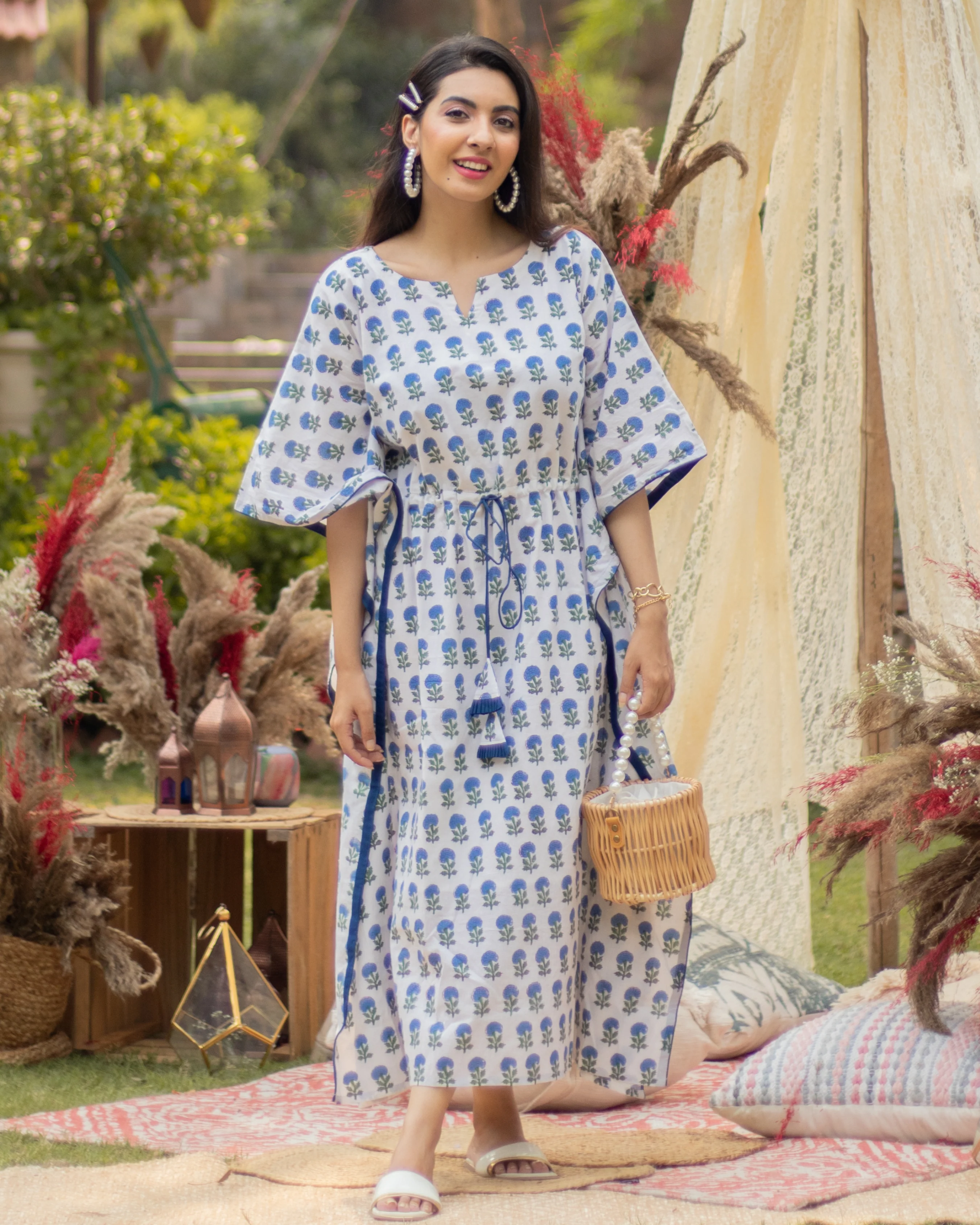 White Haven Cotton Kaftan Set - Image 4