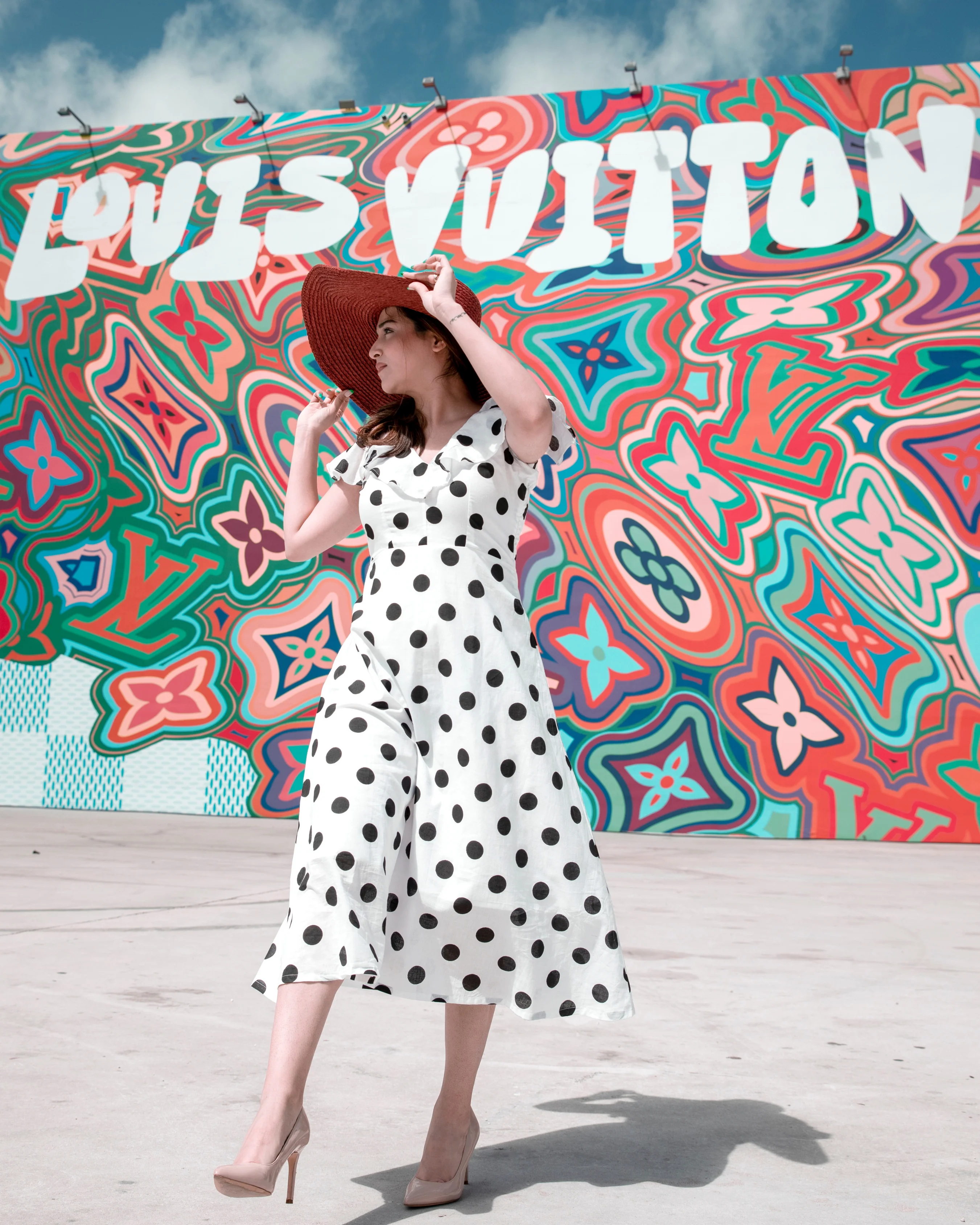 White Mist Polka Cotton Dress - Image 7