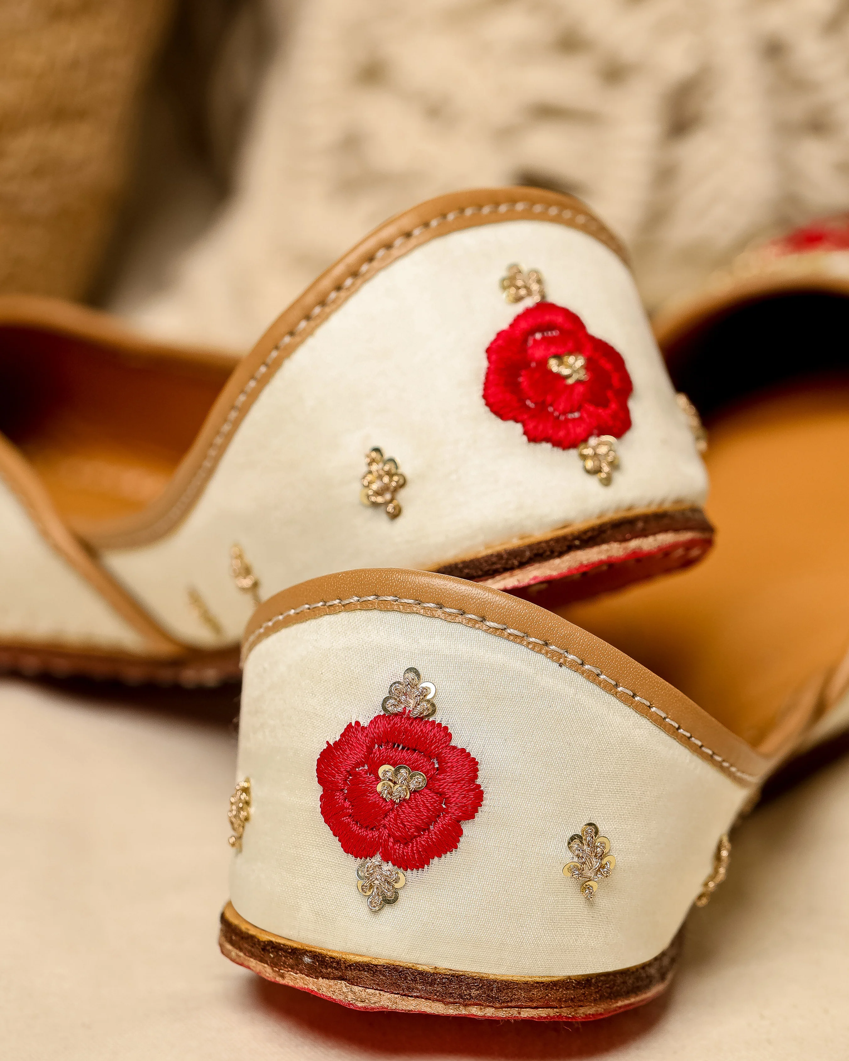 White Portland Handcrafted Jutti - Image 6