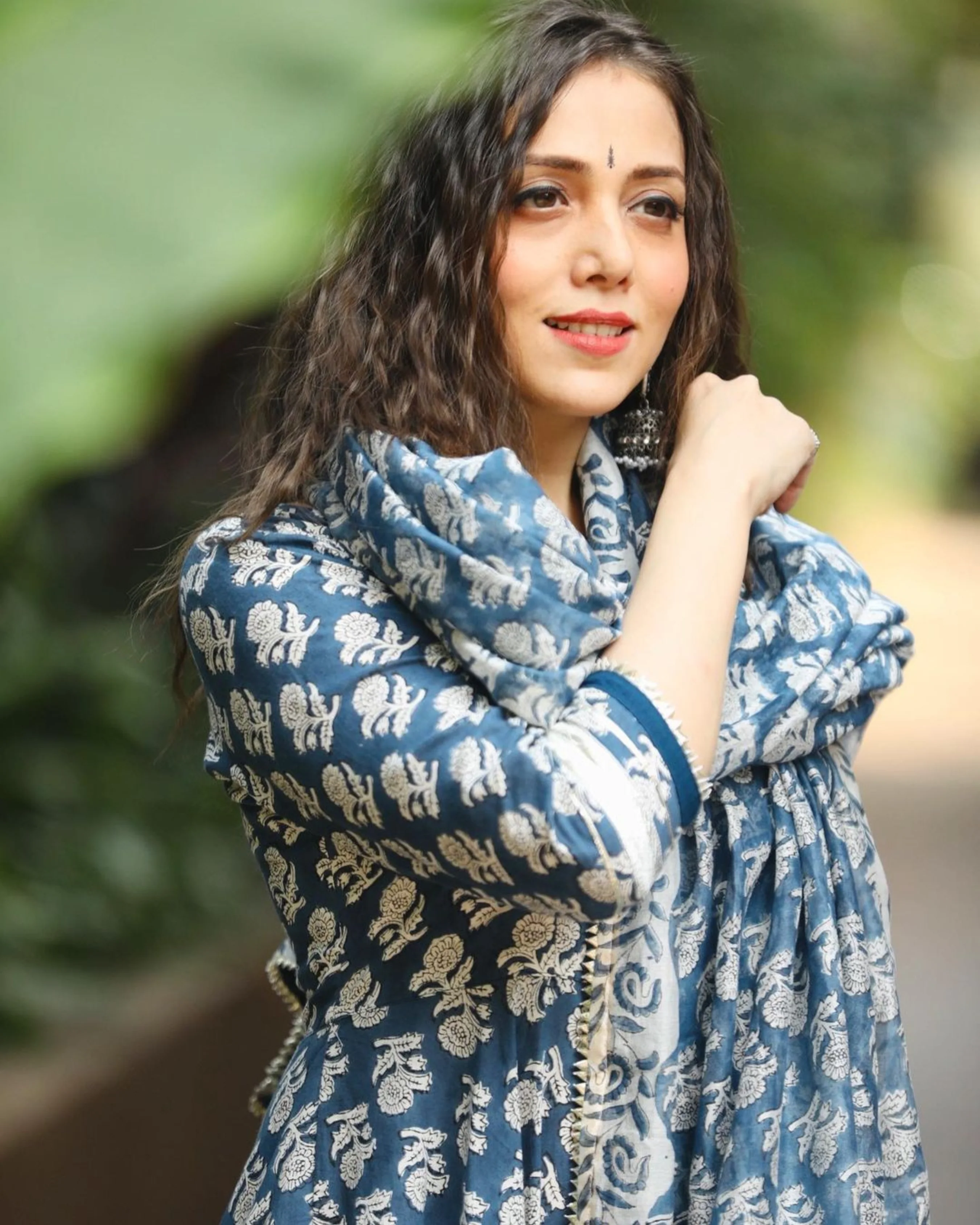 Windy Blue Handblock Cotton Suit Set - Image 3