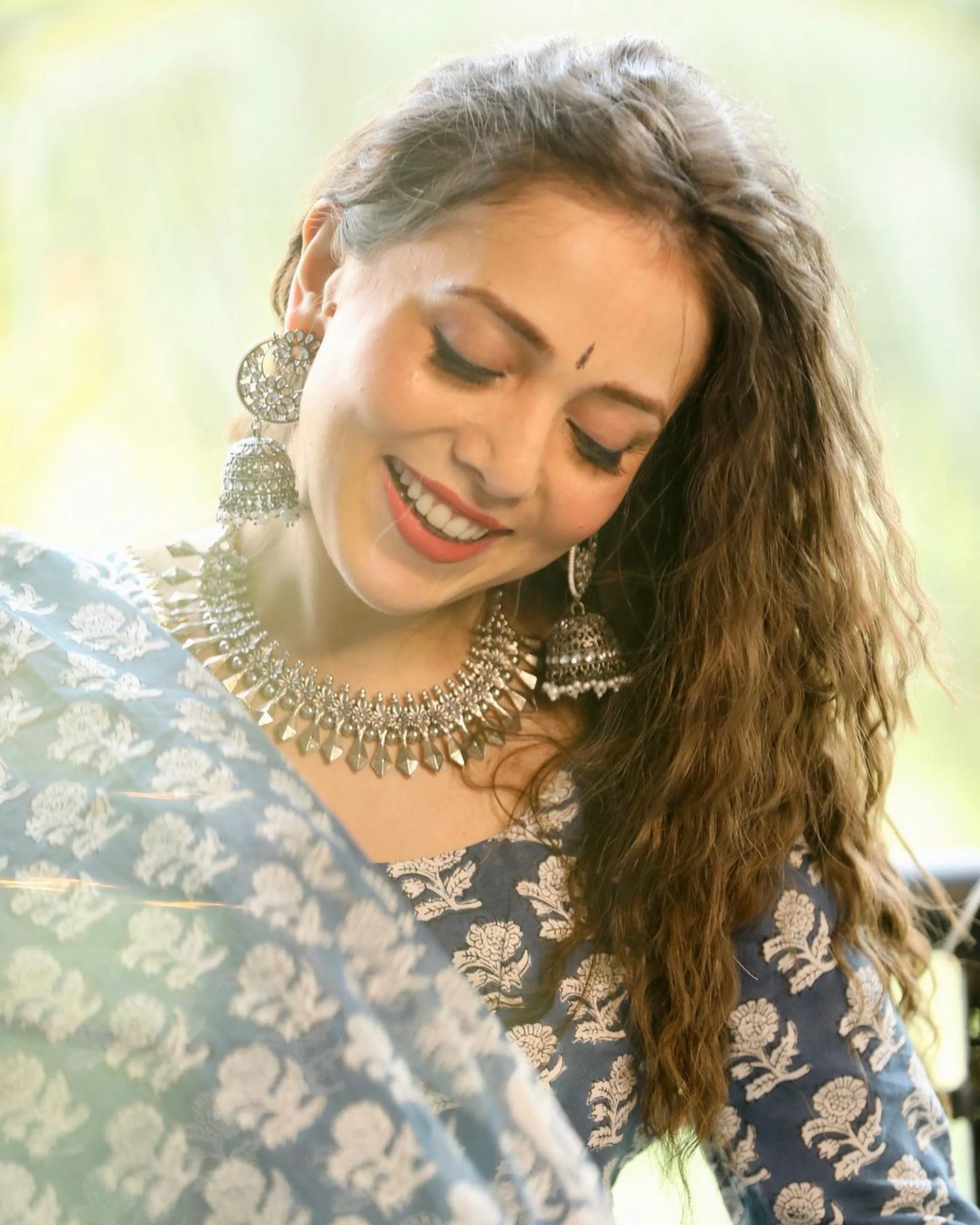 Windy Blue Handblock Cotton Suit Set - Image 4