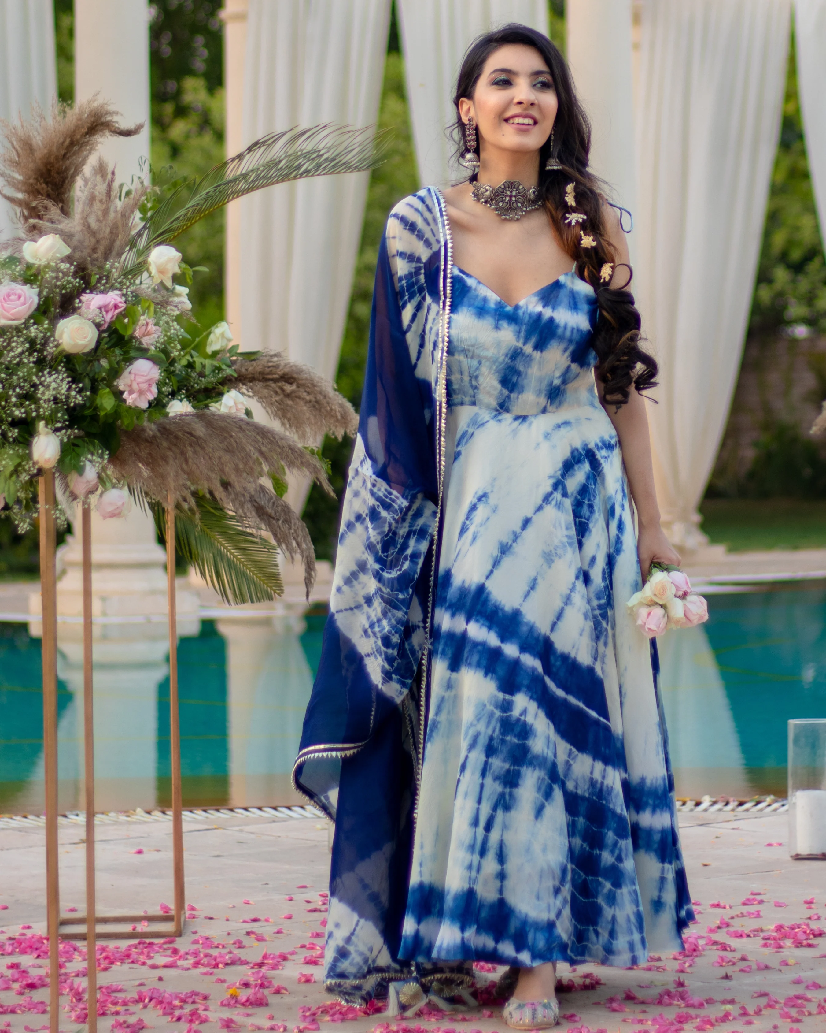 Winter Sky Tie & Dye Silk Suit Set - Image 6