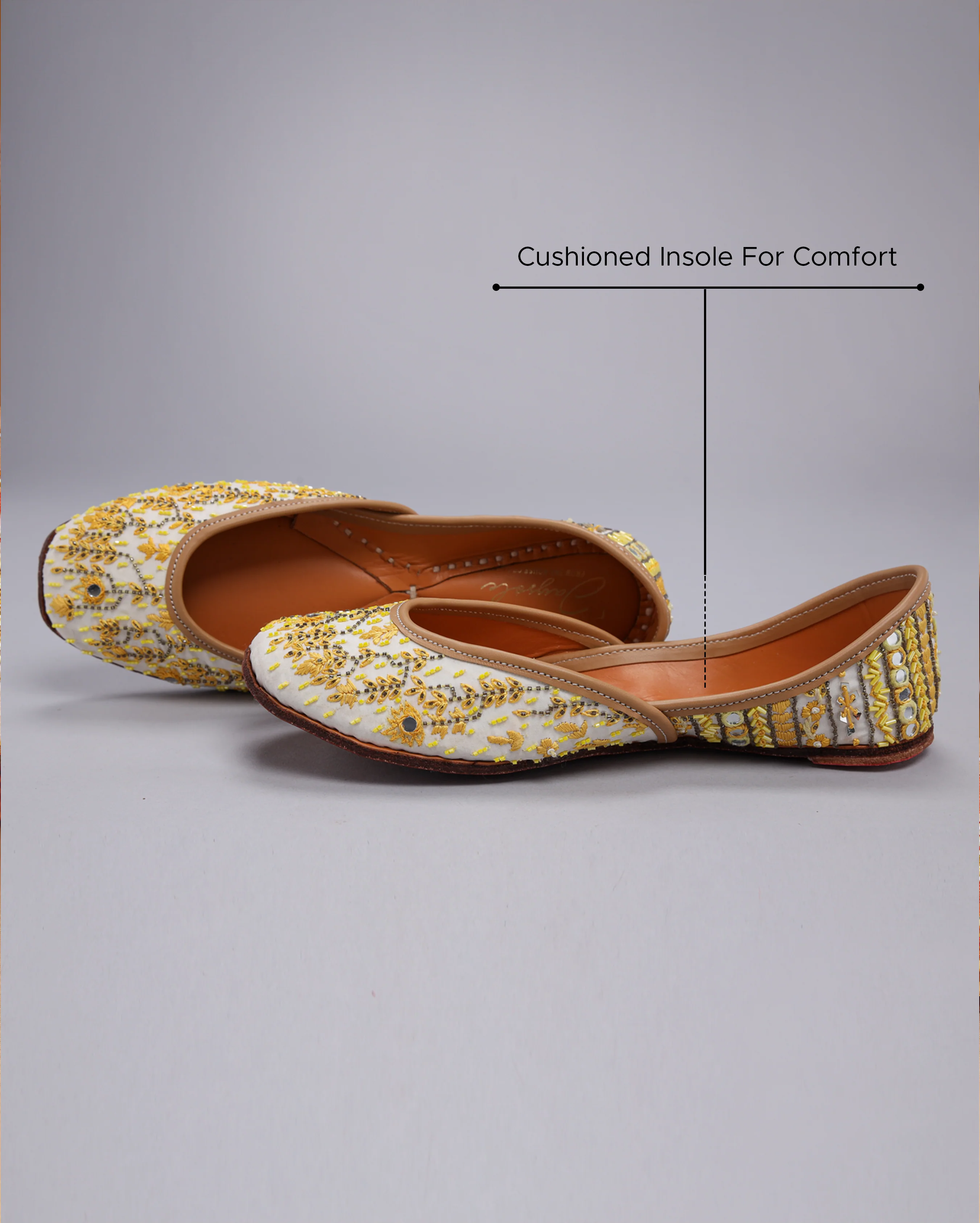 Yellow Drop Handcrafted Jutti - Image 4