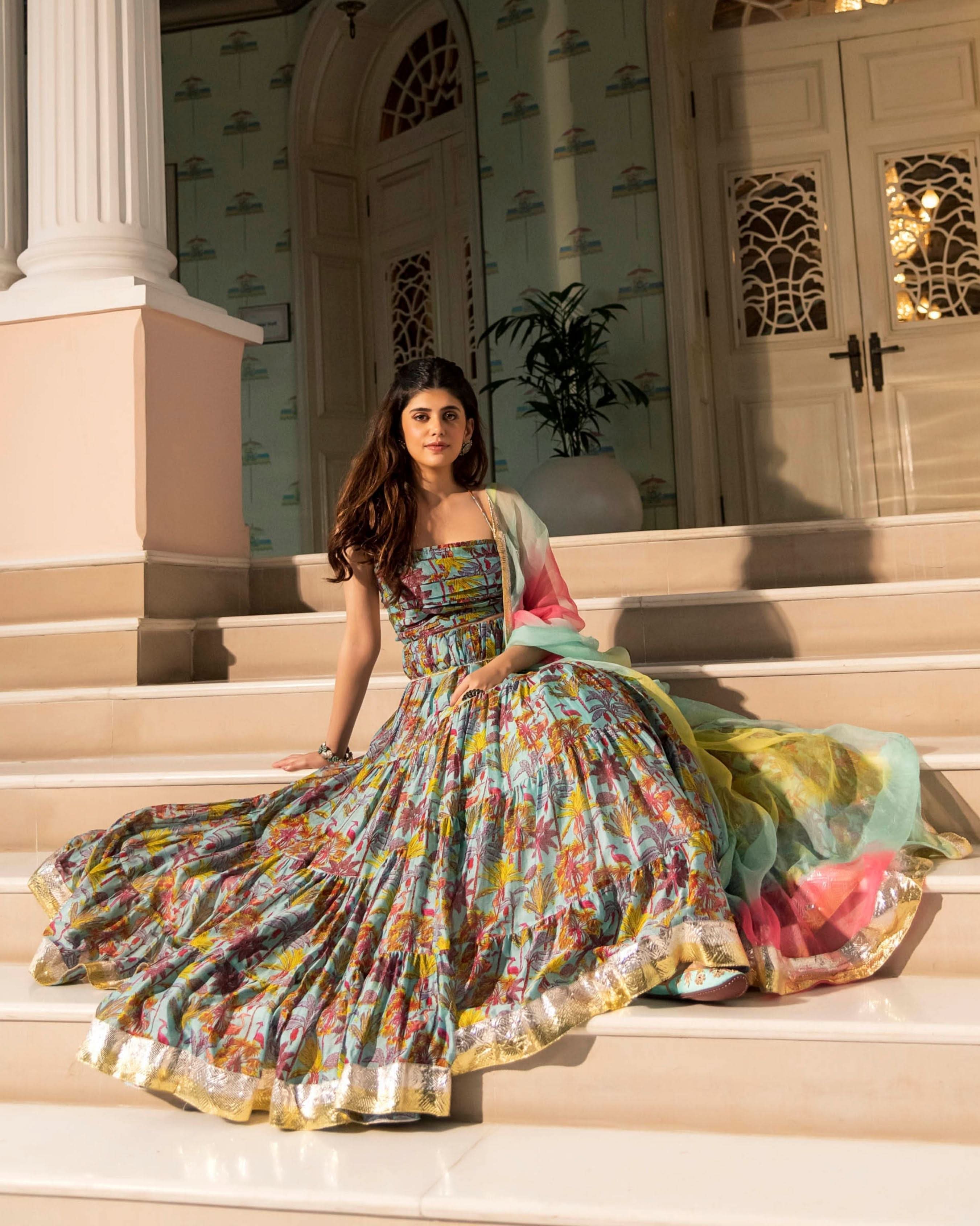 Zahira Chanderi Lehenga Set - Image 6