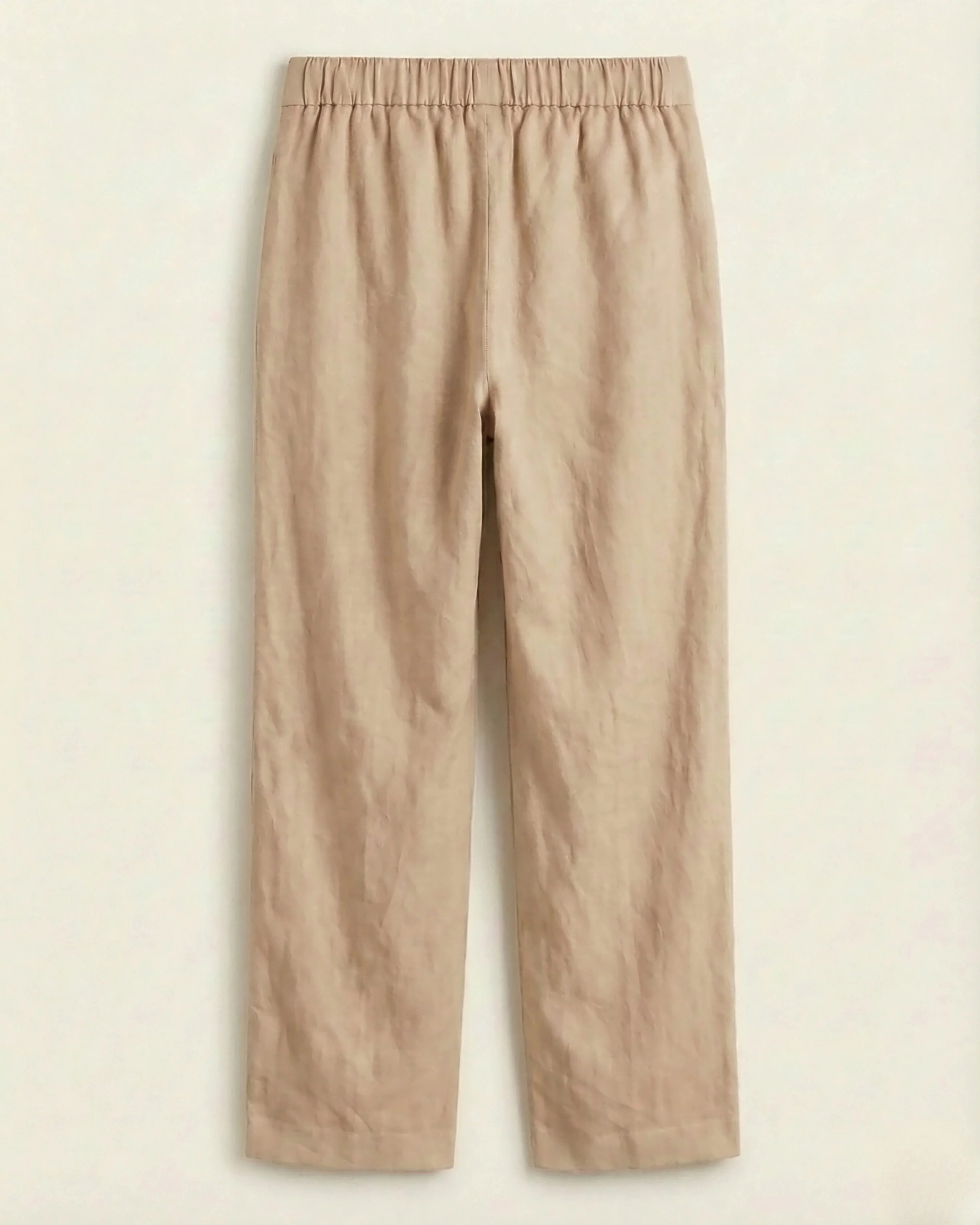 Ziva Beige Cotton Straight Pants - Image 6