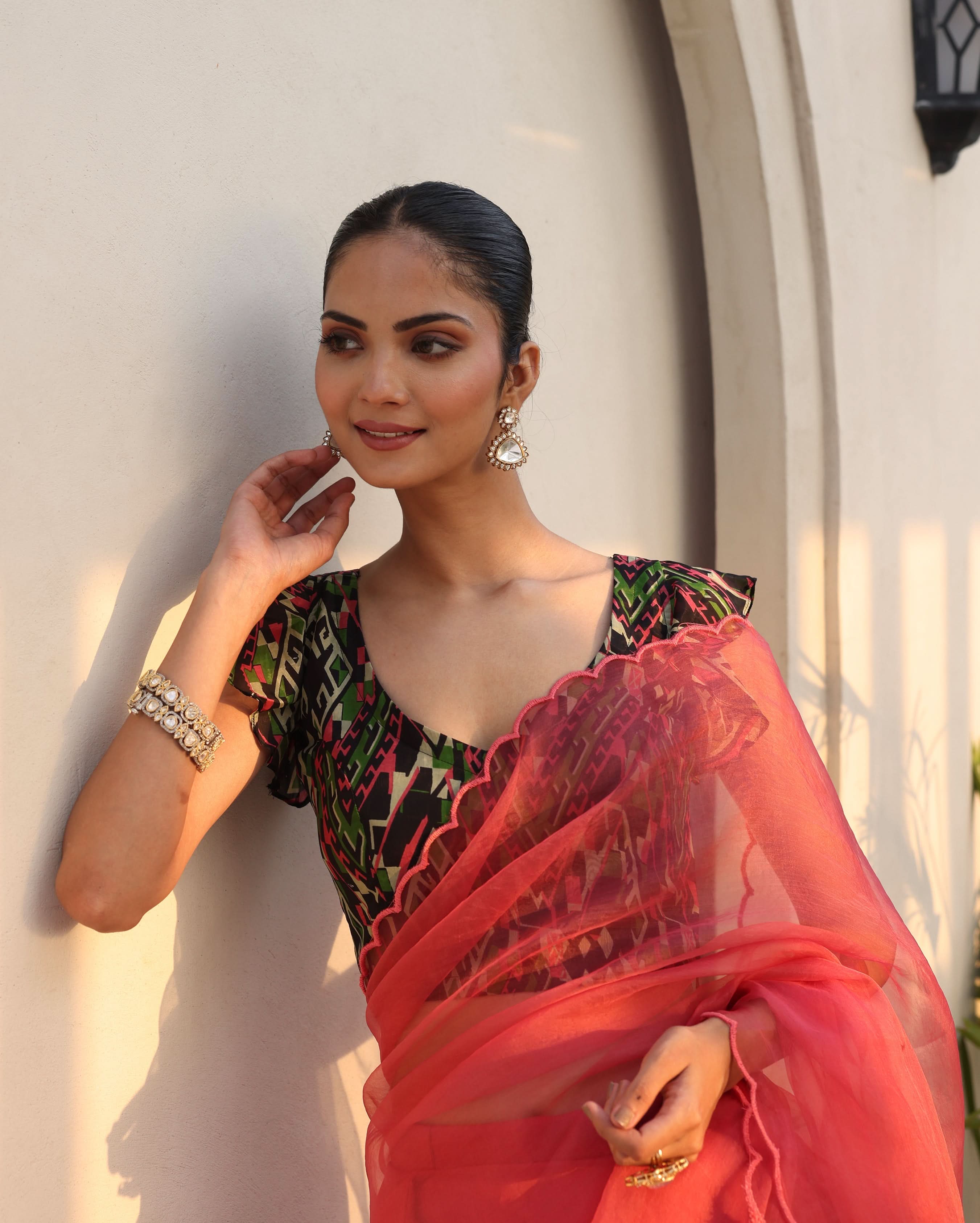 Ziya Black Printed Silk Blouse - Image 5